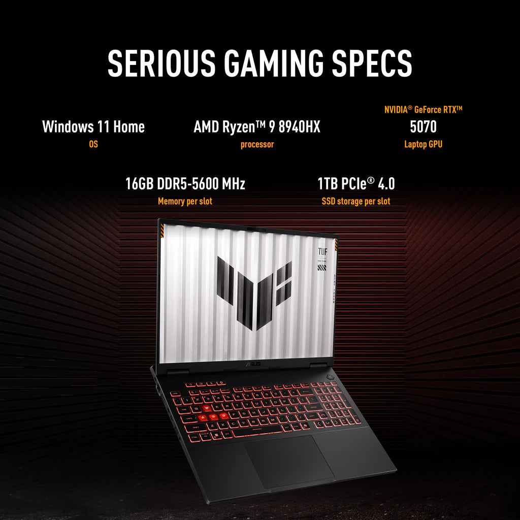 ASUS TUF GAMING A16 FA608PP-G1S161W | AMD Ryzen 9 8940HX, 16GB RAM, 1TB SSD, 16.0 ASUS TUF GAMING A16 FA608PP-G1S161W | AMD Ryzen 9 8940HX, 16GB RAM, 1TB SSD, 16.0